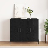 VidaXL Bufet Stejar Negru 90x34x80 cm Fabricat din Lemn Prelucrat
