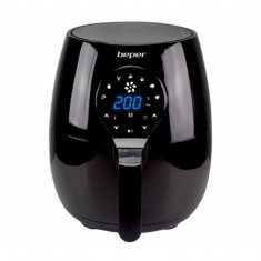 Friteuza cu aer cald Beper, 1450 W, 5 l, timer, 7 programe, Negru