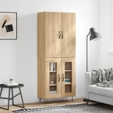 Cumpara ieftin Dulap &icirc;nalt, stejar sonoma, 69,5x34x180 cm, lemn compozit
