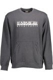 Hanorac B-Sella barbati, fara gluga, cu imprimeu cu logo, Regular fit, Negru, S