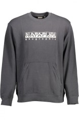 Hanorac B-Sella barbati, fara gluga, cu imprimeu cu logo, Regular fit, Negru, S
