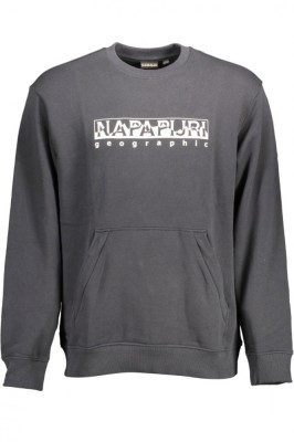 Hanorac B-Sella barbati, fara gluga, cu imprimeu cu logo, Regular fit, Negru, S foto
