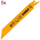 DeWalt S922VF - Panza fierastrau sabie bimetal 152 mm 10-14 dinti/inch dantura progresiva 5 bucati