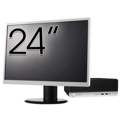 Pachet Calculator Second Hand HP ProDesk 400 G4 SFF, Intel Core i5-7500 3.40GHz, 8GB DDR4, 256GB SSD + Monitor 24&amp;amp;quot; NewTechnology Media foto