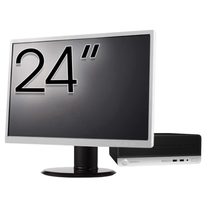 Pachet Calculator Second Hand HP ProDesk 400 G4 SFF, Intel Core i5-7500 3.40GHz, 8GB DDR4, 256GB SSD + Monitor 24&amp;quot; NewTechnology Media