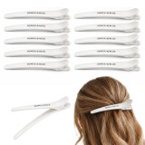 Cleme de păr profesionale Solo, set 6 bucăți, albe, 12 cm