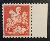 Germania (Deutsches Reich 1943) Timbru cu Margine "10 Jahre WHW / Mamă cu copii" (12+38Pf Roșu, MINT / Neștampilat) CLK1