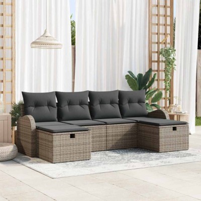 vidaXL Set de canapele pentru grădină 6 pcs Gri 234 x 117 x 85 cm 3359118 foto
