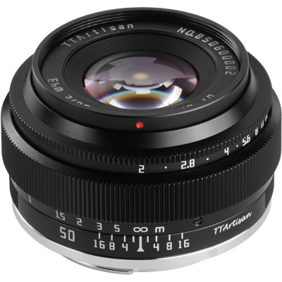 Obiectiv manual TTArtisan Full Frame 50mm F2 negru pentru Sony E-mount foto