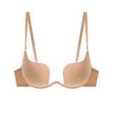Cumpara ieftin Sutien Hiworld Angel Pentru Decolteuri Adanci cu Bretele, Plus de Volum si Push Up, Bej, Negru, Cu burete, Cu decolteu adanc
