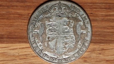 Marea Britanie - argint - moneda colectie (1/2) half crown 1923 stare buna foto