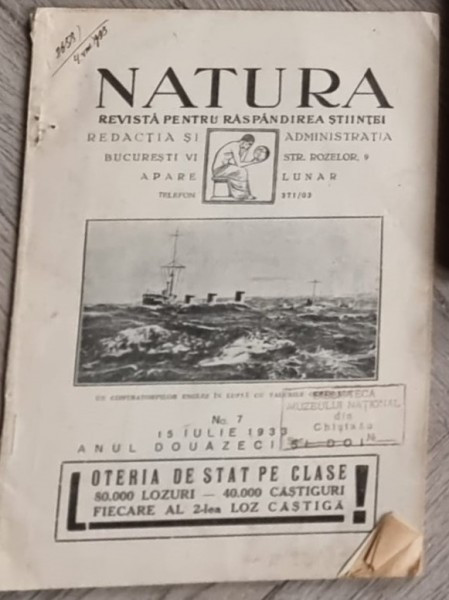 Natura - Revista Pentru Raspandirea Stiintei Nr. 7, 15 Iulie 1933