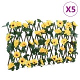 VidaXL&nbsp;Spalier iederă artificială extensibil, 5 buc. galben, 180x20 cm
