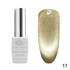 Oja semipermanenta, Snow White, 3D Cat Eye, Global Fashion 8ml, 17(FARA TPO)
