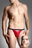 Chiloti Barbati Sexy cu Fermoar Rosu S/L, Bikini Poliamida