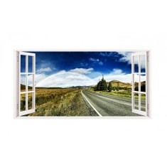 Sticker decorativ, Fereastra 3D, Drum, 85 cm, 190STK