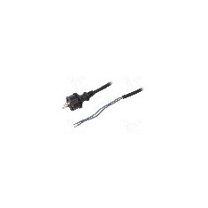 Cablu alimentare AC, 1.5m, 2 fire, culoare negru, cabluri, CEE 7/17 (C) mufa, PLASTROL - W-97253