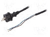 Cablu alimentare AC, 1.5m, 2 fire, culoare negru, cabluri, CEE 7/17 (C) mufa, PLASTROL - W-97253