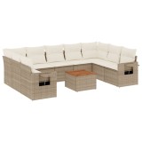Gossi set canapele de gradina cu perne, 10 piese, bej, poliratan