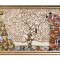 Tablou celebru pictat manual inramat living, dormitor, Copacul vietii, 110x70cm ulei pe panza, reproducere Gustav Klimt, rama din lemn