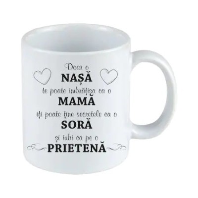 Cana alba personalizata &amp;rdquo; Doar o nasa te poate imbratisa ca o mama&amp;quot;, INOVATIX&amp;reg;. 330ml foto
