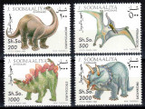 Somalia 1993, Mi #480-483**, dinozauri, MNH, cota 13 &euro;!, Fauna, Nestampilat