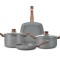 Set vase marmorate, antiaderente din aluminiu turnat sub presiune 6 piese Zass ZG-ACS 05 - RESIGILAT