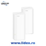 Sistem Wireless Mesh Gigabit TENDA MX12 AX3000, Wi-Fi 6, Dual-band 574 + 2402 Mbps, 2 buc, alb