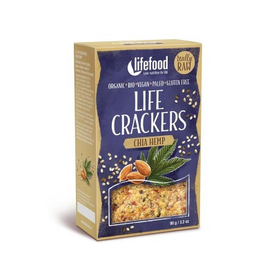 Lifecrackers cu Chia si Canepa Raw Bio Lifefood 90gr foto