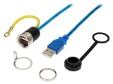 Cablu-adaptor USB A soclu la USB A mufă 1m USB 2.0 IP54