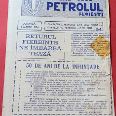 Program meci fotbal PETROLUL PLOIESTI - CFR CLUJ (03.03.1974)