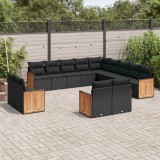 Cumpara ieftin Gossi set mobilier de gradina cu perne, 13 piese, negru, poliratan