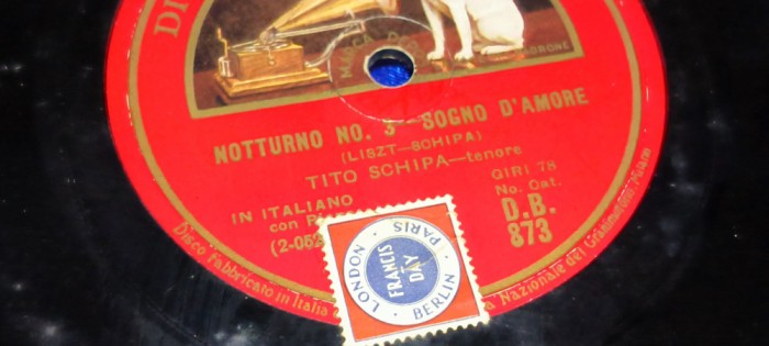 placa gramofon patefon NOTTURNO NO.3 - SOGNO &quot; DE AMORE - TITO SCHIPA AVE MARIA