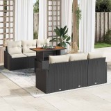 Cumpara ieftin Set de canapele pentru grădină 7 pcs Negru Rattan poli