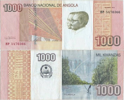 2012 (X), 1.000 kwanzas (P-156a) - Angola - stare XF! foto