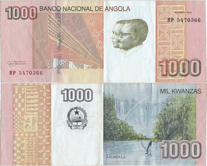 2012 (X), 1.000 kwanzas (P-156a) - Angola - stare XF!