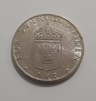 Suedia - 1 Kronor 1990 foto