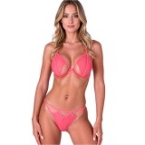 Passion Woman Sets-Resilque Set Sutien și Tanga, Roșu Tomat