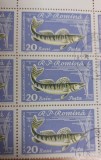 Romania 1960 - Bloc piscicultura cu eroare, Stampilat