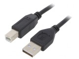 Cablu USB 2.0 A-B Aurit 4.5m Negru, Gembird