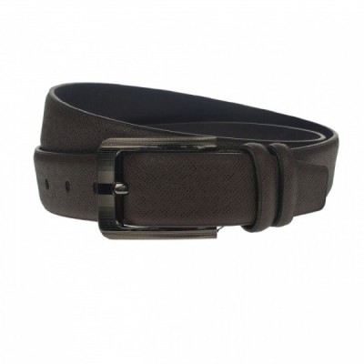 Curea barbati, casual-eleganta, din piele ecologica, latime 3.5 cm, maro - CK169M foto