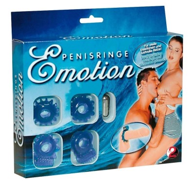 Set 4 Inele si Vibrator Glont You2Toys &amp;raquo;Penis Emotion&amp;laquo; Albastru foto