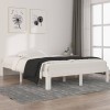 Gossi cadru de pat, alb, 140x200 cm, lemn masiv de pin