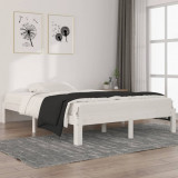 VidaXL Cadru de pat, alb, 140x200 cm, lemn masiv de pin