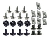 Set fixare scut motor Audi A4; Seat Exeo; Skoda Superb; VW Passat (B5), Passat (B5); set 26 buc, fixare scut sub motor, suruburi 6,3mm, piulite