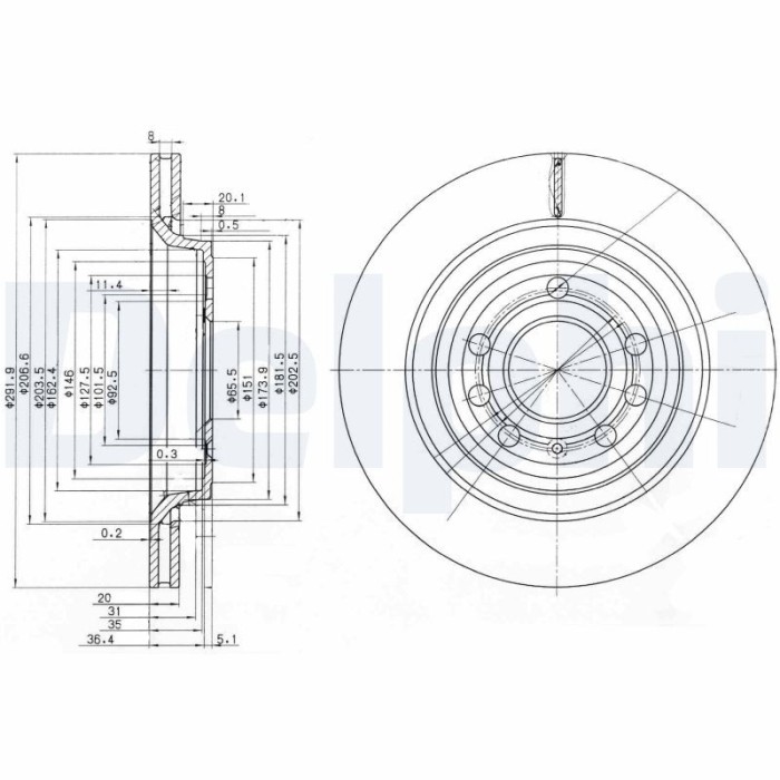 DELPHI BG3886C Disc frana