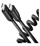 Cablu Twister USB-C la USB-C 0.6m USB2.0 3A aluminiu negru AXAGON