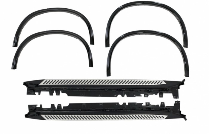 Prelungiri Extensii Aripi BMW X5 F15 (2014-2018) M-Design Negru Lucios cu Praguri Trepte Laterale Performance AutoTuning
