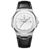 Ceas barbatesc de mana Poedagar Analog Casual Fashion Quartz Piele Negru Argintiu Alb