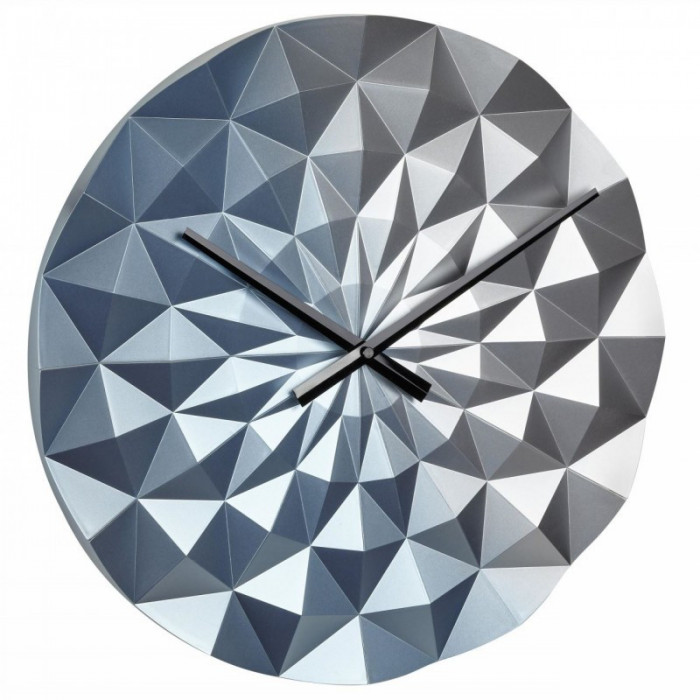 Ceas de perete TFA, 39.6 cm, plastic, model diamant, Albastru